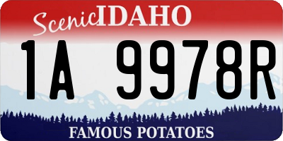 ID license plate 1A9978R