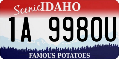 ID license plate 1A9980U
