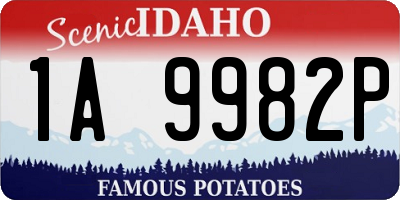 ID license plate 1A9982P