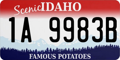 ID license plate 1A9983B