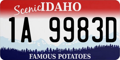 ID license plate 1A9983D