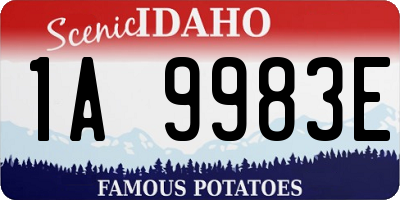 ID license plate 1A9983E