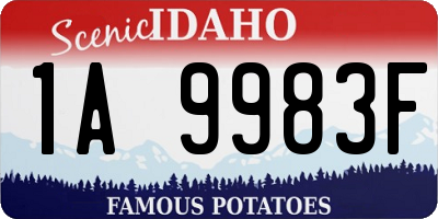 ID license plate 1A9983F