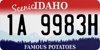 ID license plate 1A9983H