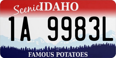 ID license plate 1A9983L