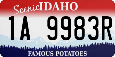 ID license plate 1A9983R
