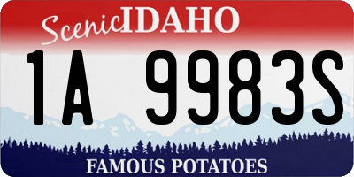 ID license plate 1A9983S