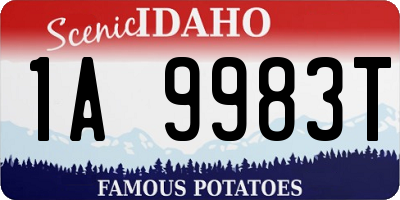 ID license plate 1A9983T