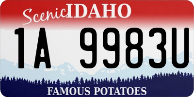 ID license plate 1A9983U