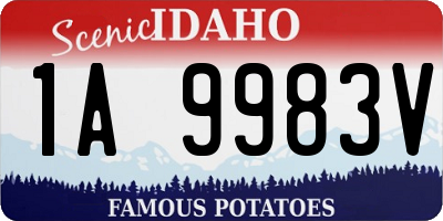 ID license plate 1A9983V