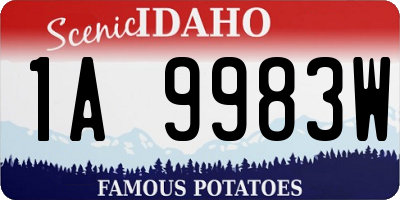 ID license plate 1A9983W