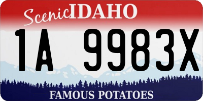 ID license plate 1A9983X