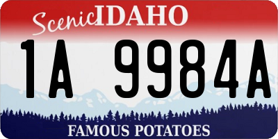 ID license plate 1A9984A