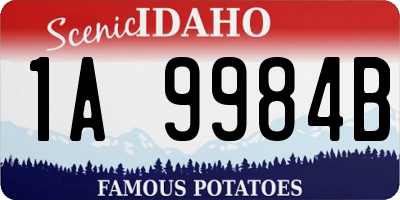 ID license plate 1A9984B