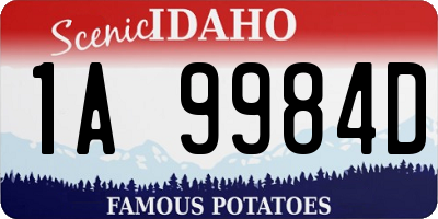 ID license plate 1A9984D