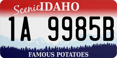 ID license plate 1A9985B