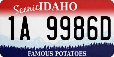 ID license plate 1A9986D