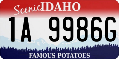 ID license plate 1A9986G
