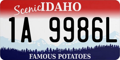 ID license plate 1A9986L