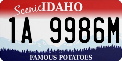 ID license plate 1A9986M