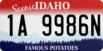 ID license plate 1A9986N