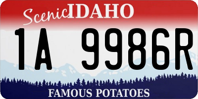 ID license plate 1A9986R