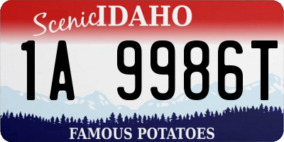 ID license plate 1A9986T