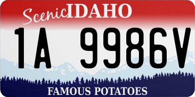 ID license plate 1A9986V