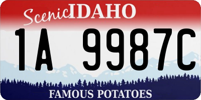 ID license plate 1A9987C