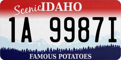 ID license plate 1A9987I
