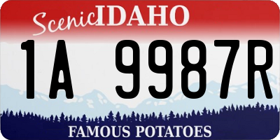ID license plate 1A9987R