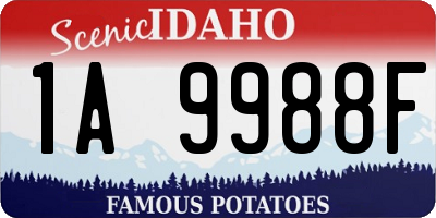 ID license plate 1A9988F