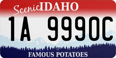 ID license plate 1A9990C