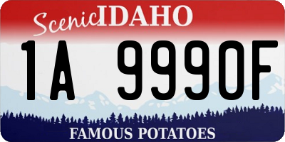 ID license plate 1A9990F