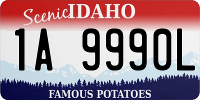 ID license plate 1A9990L