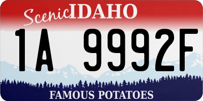 ID license plate 1A9992F