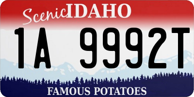 ID license plate 1A9992T