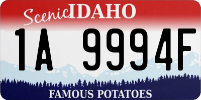 ID license plate 1A9994F