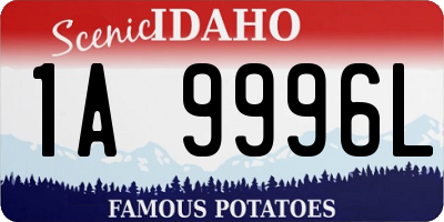 ID license plate 1A9996L