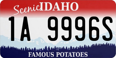 ID license plate 1A9996S