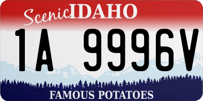 ID license plate 1A9996V