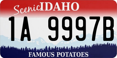 ID license plate 1A9997B