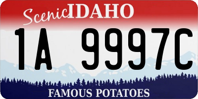 ID license plate 1A9997C