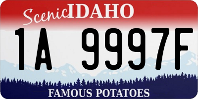 ID license plate 1A9997F