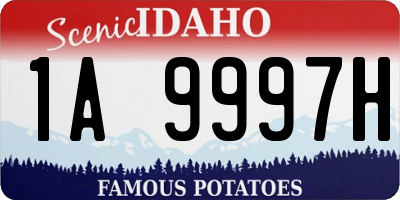 ID license plate 1A9997H