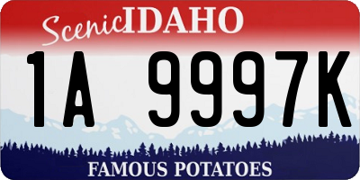ID license plate 1A9997K