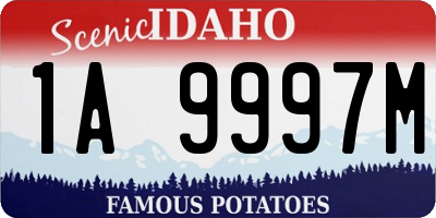 ID license plate 1A9997M