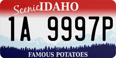 ID license plate 1A9997P