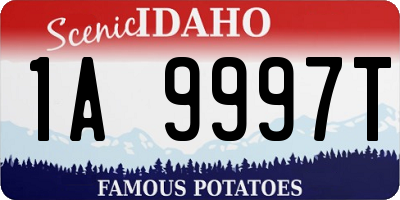 ID license plate 1A9997T