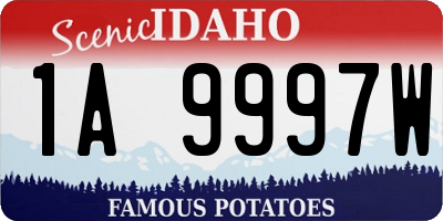 ID license plate 1A9997W